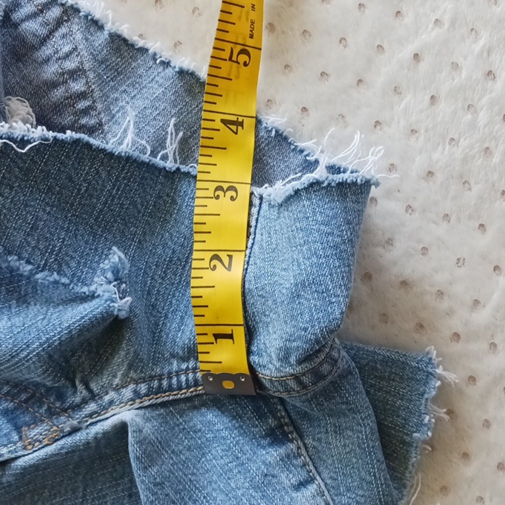 Levi cut off jean shorts. Distressed customized  unique one of a kind - Picture 7 of 15